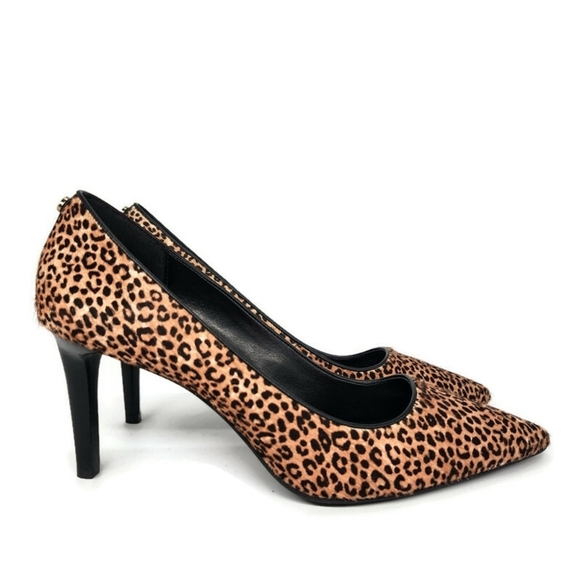 Michael Kors Dorothy Flex Leopard Print Calf Hair Slip-On Point-Toe Pump Heels - Picture 3 of 14